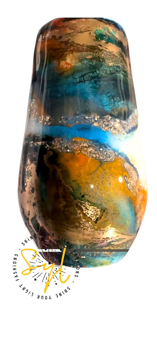 17oz STEMLESS WINE GLASS W/ SLIDING LID Earth colors