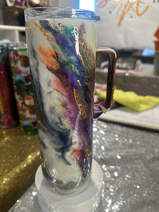 30 OZ skinny Tumbler with handle