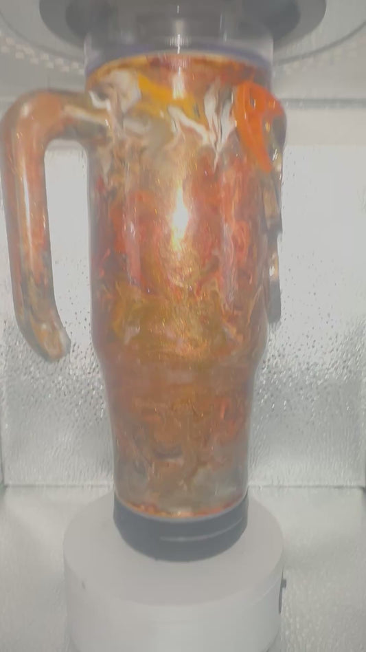 30 OZ Tumbler w handle/ Bluetooth 3D butterfly